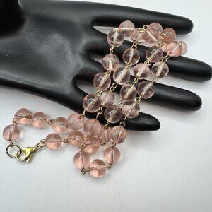 Vintage Translucent Pink Art Glass Choker Necklace Estate Find Jewelry Pretty